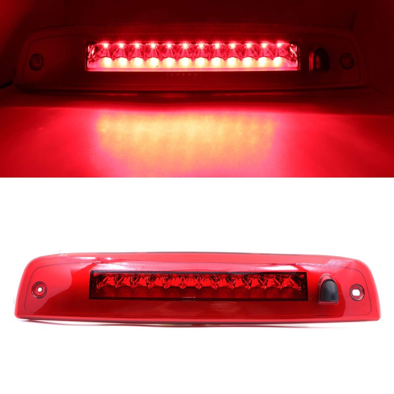 Tresound for 2003-2016 Ford Expedition & Lincoln Navigator LED 3rd Third Brake Light High Mount Stop Lamp Chrome Housing Red Lens - Image 3